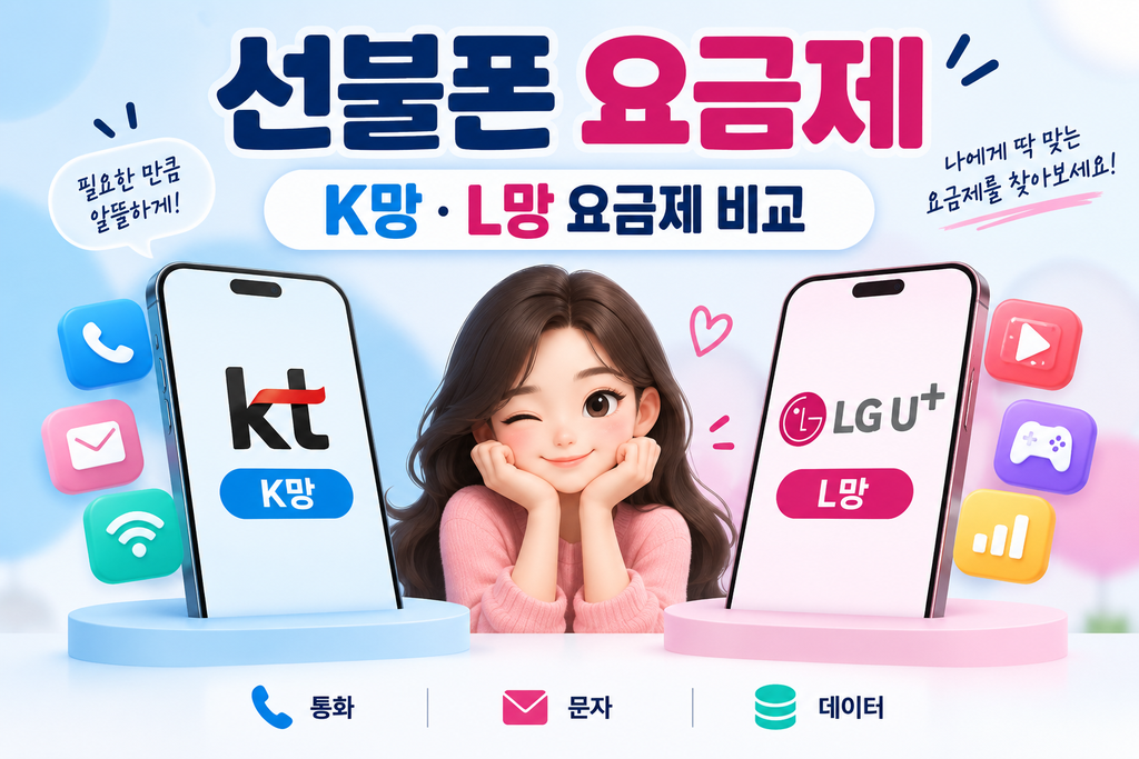 선불폰 K망 L망 요금제 비교